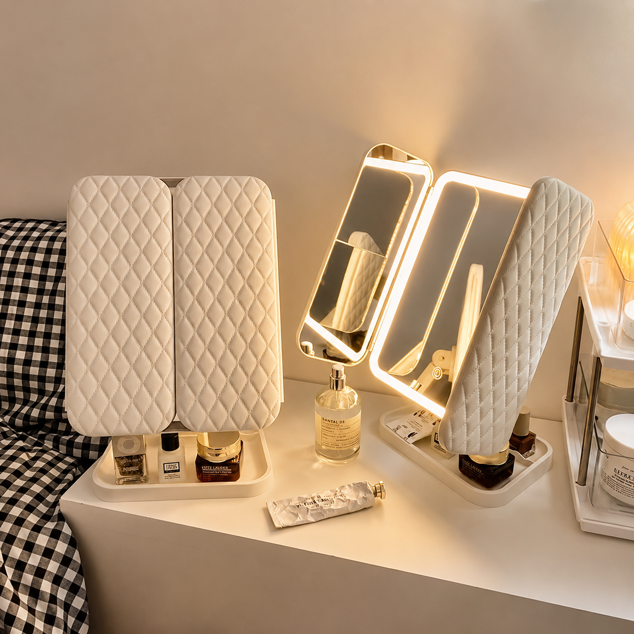 Luxe Quilted LED Vanity Mirror