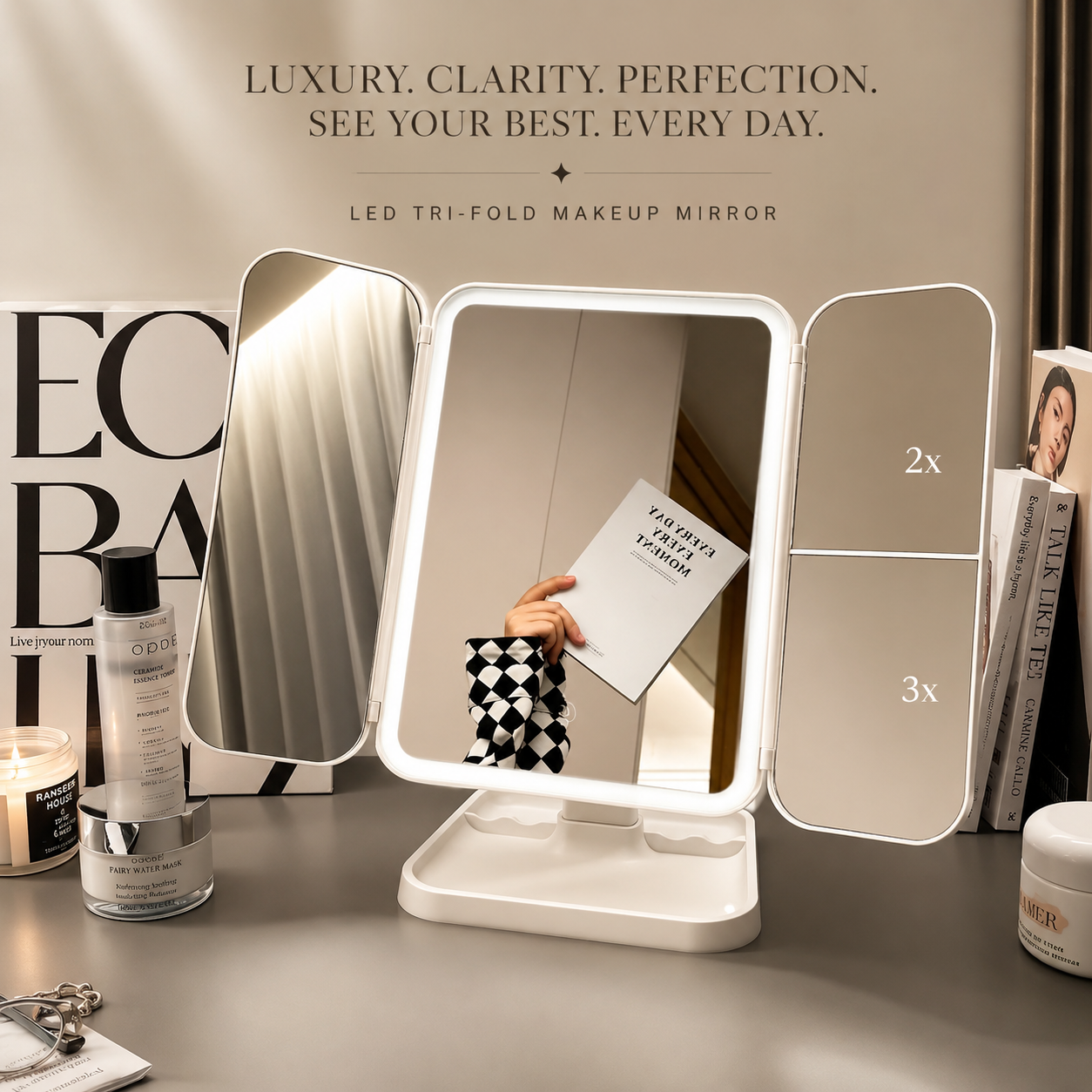 Luxe Quilted LED Vanity Mirror